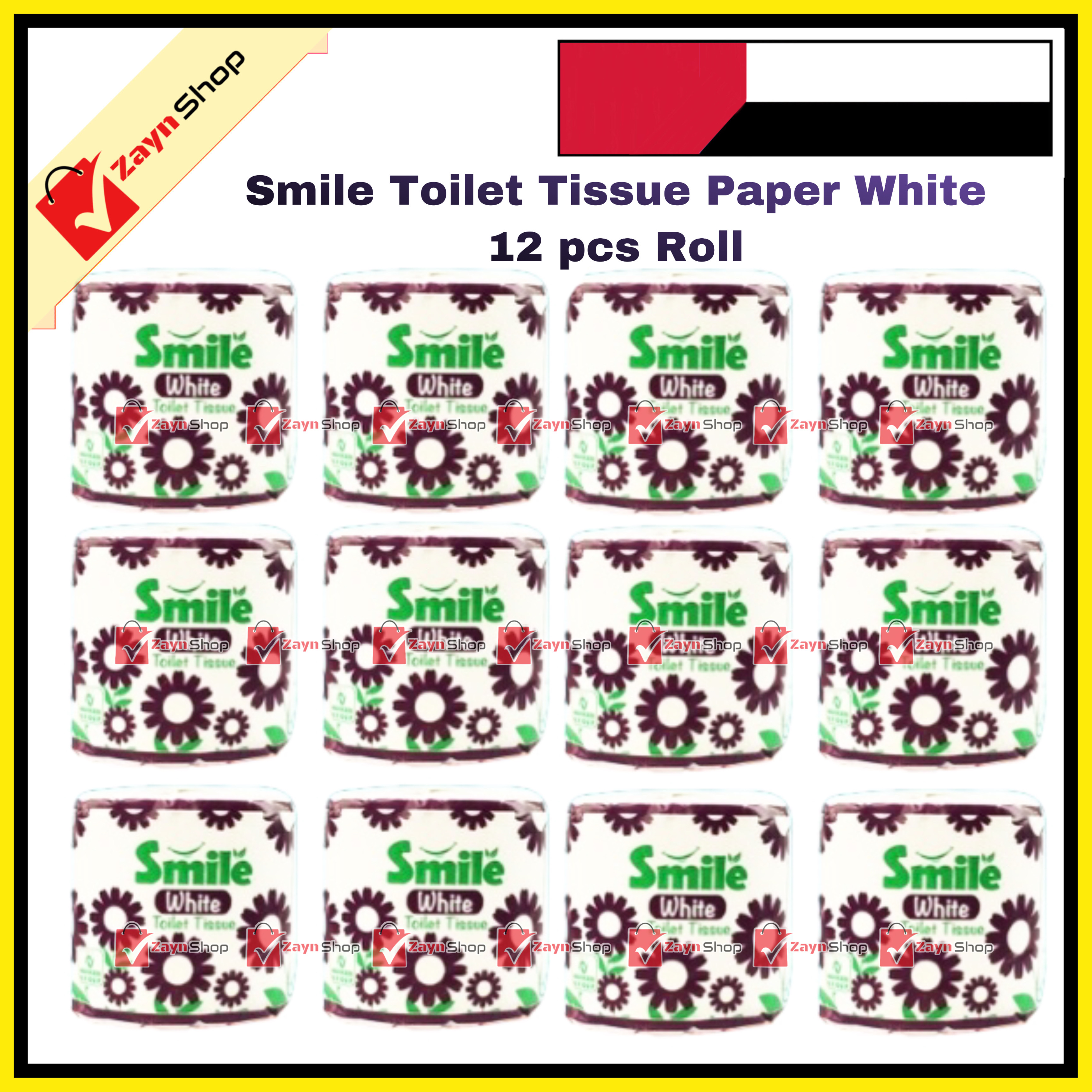 Smile Toilet Tissue Paper White 12 pcs Roll