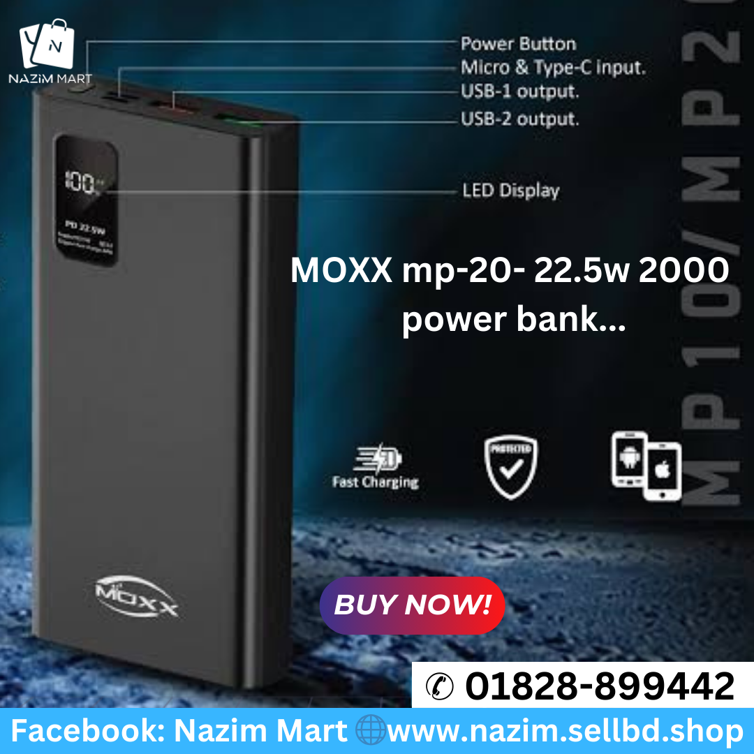 High Capacity Power Banks at Best Prices | MOXX 22.5W 20000 Power Bank (MP-PB20)