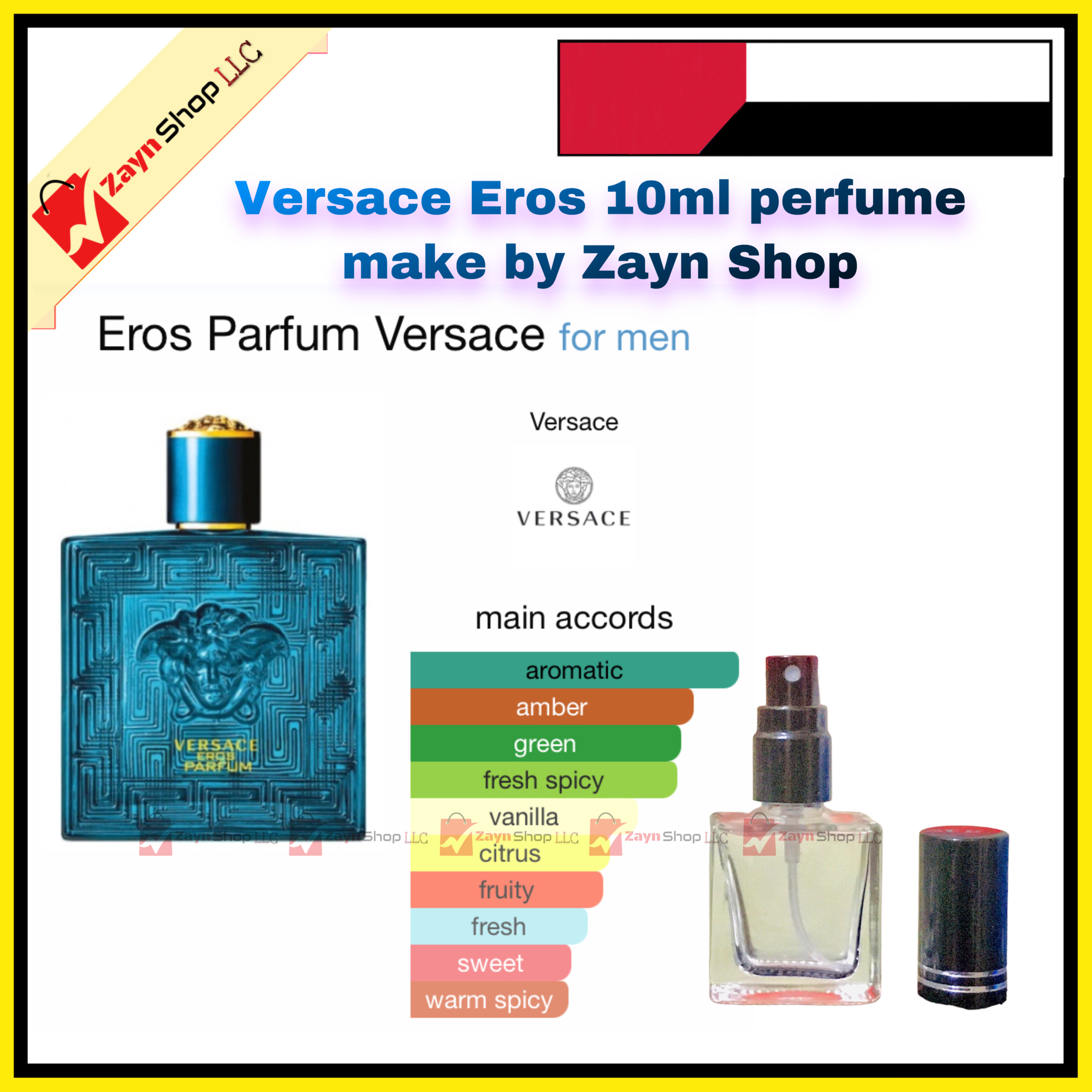 Versace Eros Perfume Longlasting 10ml Decant making with Raw perfume Oil by Zayn