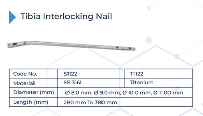 Tibia Interlocking Nail