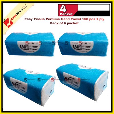 Easy Tissue Perfume Hand Towel 150 pcs 1 ply Pack of 4 packet_img_1