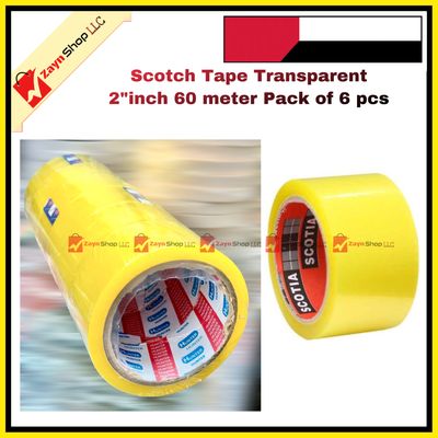 Scotch Tape Transparent 2"inch 60 meter Pack of 6 pcs_img_0