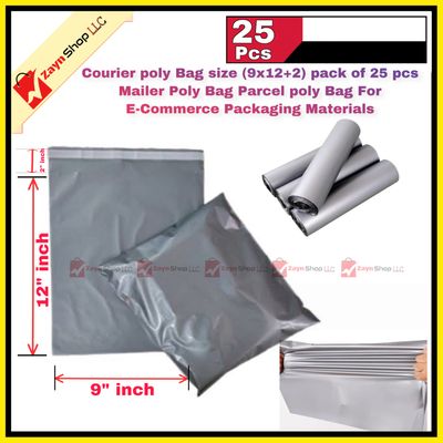 Courier poly Bag size (9x12+2) pack of 25 pcs Mailer Poly Bag Parcel poly Bag For E-Commerce Packaging Materials_img_0