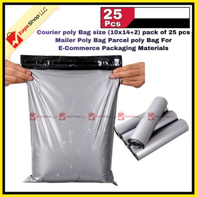 Courier poly Bag size (10x14+2) pack of 25 pcs Mailer Poly Bag Parcel poly Bag For E-Commerce Packaging Materials_img_1