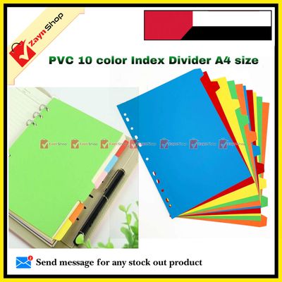 Plastic Index Divider A4 size Sheet pack of 10 colors 1 set_img_1