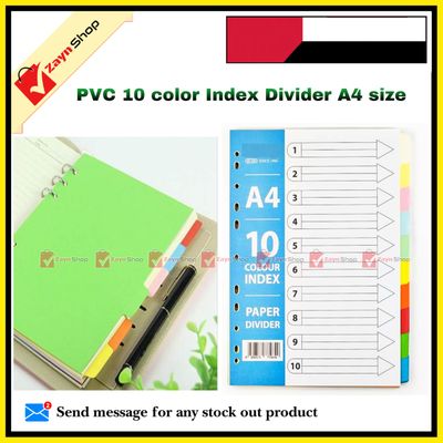 Plastic Index Divider A4 size Sheet pack of 10 colors 1 set_img_2