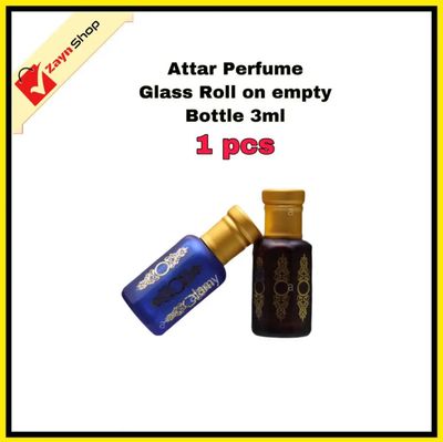 Roll on attar Empty Refillable Glass Matte Premium Bottle Random color 3ml 1 pcs_img_0