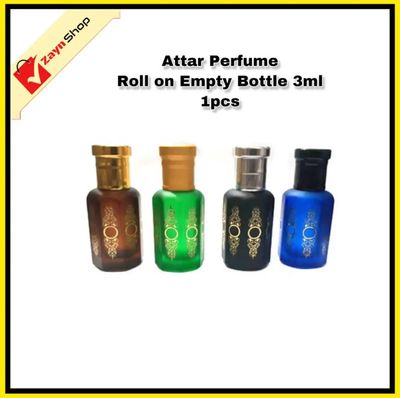 Roll on attar Empty Refillable Glass Matte Premium Bottle Random color 3ml 1 pcs_img_2