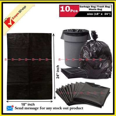 Garbage Bag Black poly Trash Bag Waste Bag size (18'' x  24'') 10pcs_img_0