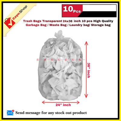 Trash Bags thicker High Quality poly Garbage Bag Waste Bag Laundry bag Storage bag size 24x36 inch 10 pcs_img_0