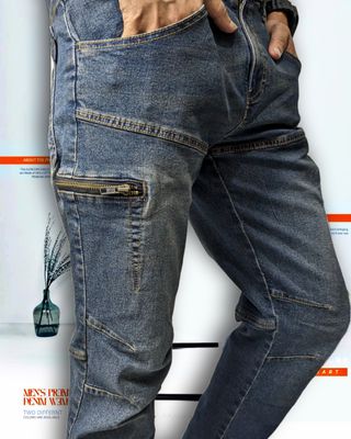 JEANS CARGO- DURTY BLUE