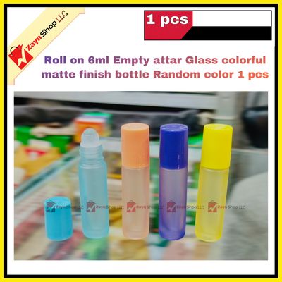 Empty Roll on Glass Attar bottle 6ml colorful matte finish Random color 1 pcs_img_0