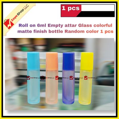 Empty Roll on Glass Attar bottle 6ml colorful matte finish Random color 1 pcs_img_1