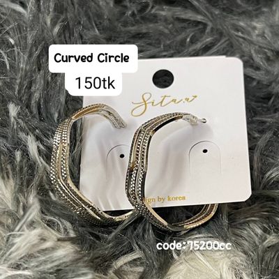 Curved Circle Earring